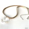 N2315e Pendentif coeur swarovski blanc collier cordon daim - Bijoux Colliers en ligne Ninanina