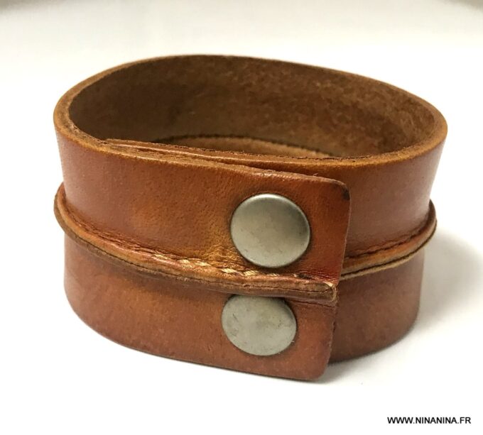N2328 Bracelet de force cuir homme et femme -manchette cuir - Bijoux Bracelets en ligne Ninanina