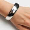 N2416a Bracelet Manchette Femme en Argent 925 Massif Martelé – Bijou Élégant et Authentique - Bijoux Bracelets manchettes en ligne Ninanina
