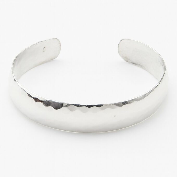 N2416d Bracelet Manchette Femme en Argent 925 Massif Martelé – Bijou Élégant et Authentique - Bijoux Bracelets manchettes en ligne Ninanina