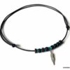 N2456f Collier plume homme sur cordon cuir ajustable - Bijoux Colliers en ligne Ninanina
