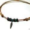 N2456ter collier cordon cuir homme et plubme