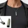 N2466c Collier message secret personnalisé homme Acier inoxydable – Bijoux Colliers hommes en ligne Ninanina
