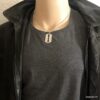 N2480c Collier homme lame de rasoir pendentif Acier argenté - Bijoux Colliers en ligne Ninanina