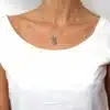 N2498a Collier Chaine coeur Argent 925 massif martelé - Bijoux colliers femmes en ligne Ninanina
