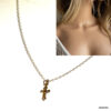 N2507e Collier Croix Plaqué Or Minimaliste Pour Femme - Bijoux Colliers Femmes en ligne Ninanina