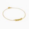 N2509a Bracelet perles Argent 925 Plaqué Or sur chainette 14 carats gold filled artisanal - Bijoux Bracelets en ligne Ninanina