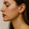 N2517a Boucles d’Oreilles Dormeuses Femme avec Pendentif Croix Plaqué Or Gold Filled – Bijou Artisanal Fait Main - Bijoux d'oreille en ligne Ninanina