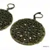 N2546d Boucles D'Oreilles Bronze Artisanales - Pendentif Rond Filigrané Vintage Pour Femme - Bijoux Boucles d'oreille femmes en ligne Ninanina