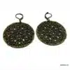 N2546e Boucles D'Oreilles Bronze Artisanales - Pendentif Rond Filigrané Vintage Pour Femme - Bijoux Boucles d'oreille femmes en ligne Ninanina