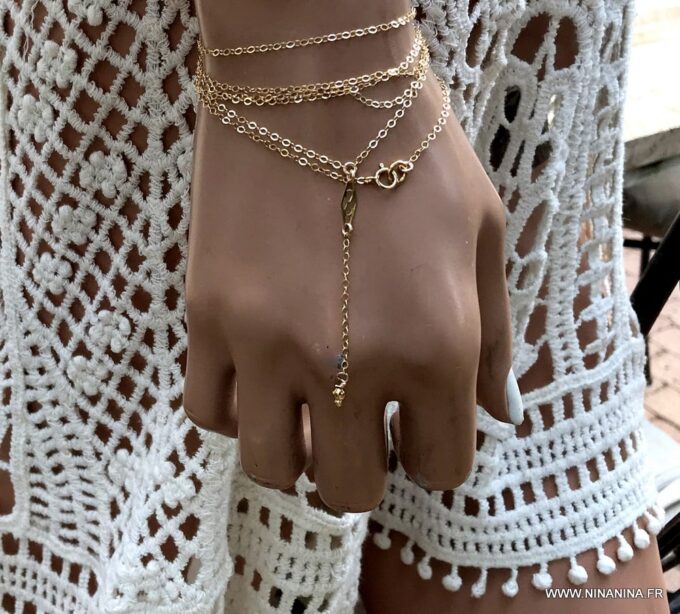 N2553e Chaine de taille Plaqué Or 14 carats motif losange - Bijoux Chaines en ligne Ninanina