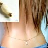 N2554terf Chaine de taille de ventre or plaqué goutte nacre