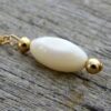 N2554terg Chaine de taille de ventre or plaqué goutte nacre