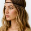 N2582b Headband Cuir Tressé femme minimaliste style boheme chic - Accessoires de coiffures femmes en ligne Ninanina