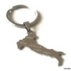 N2625b Porte clé Italie pendentif carte Acier inoxydable argenté - Accessoires en ligne Ninanina