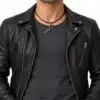 N2629 Collier homme Pendentif Maroc Acier argenté cordon cuir - Bijoux colliers hommes en ligne Ninanina