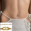 N2656b Chaine de taille Or Plaqué 24 carats signe infini - Bijoux de corps femmes en ligne Ninanina Bijou délicat et fait main : chaîne de taille en or plaqué avec signe infini, Ninanina avec détail du motif infini