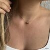 N2660 Collier Fin Plaqué Or Femme Chainette et Disques Argent 925 Doré - Bijoux Colliers or laminé en ligne Ninanina