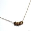 N2660c Collier Fin Plaqué Or Femme Chainette et Disques Argent 925 Doré - Bijoux Colliers or laminé en ligne Ninanina