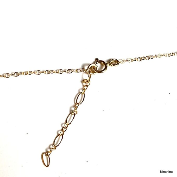 N2660e Collier Fin Plaqué Or Femme Chainette et Disques Argent 925 Doré - Bijoux Colliers or laminé en ligne Ninanina