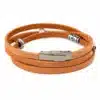 N2708c Bracelet homme cuir 3 tours artisanal breloques argentées - Bijoux bracelets hommes en ligne Ninanina