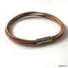 N2713 Bracelet cuir et acier homme ou femme 4 rangs - Bijoux Bracelets en ligne Ninanina
