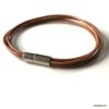 N2713b Bracelet cuir et acier homme ou femme 4 rangs - Bijoux Bracelets en ligne Ninanina