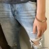 N2713h Bracelet cuir et acier homme ou femme 4 rangs - Bijoux Bracelets en ligne Ninanina