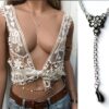 N2761a Collier cravate Argent femme lariat forme Y - Bijoux Colliers en ligne Ninanina
