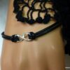 N2782b bracelet cordon cuir infini argent massif