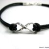 N2782ter bracelet infini cuir et argent massif