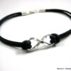 N2782terb bracelet infini cuir et argent massif