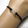 N2782tere bracelet infini cuir et argent massif