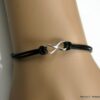 N2782terf bracelet infini cuir et argent massif