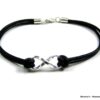 N2782terh bracelet infini cuir et argent massif