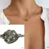 N2797 Collier femme artisanal rose Argent 925 massif - Bijoux colliers femmes en ligne Ninanina