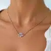 N2797a Collier femme artisanal rose Argent 925 massif - Bijoux colliers femmes en ligne Ninanina