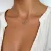 N2797b Collier femme artisanal rose Argent 925 massif - Bijoux colliers femmes en ligne Ninanina