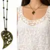 N2831a Collier Fantaisie Femme court Pendentif aile d'ange métal bronze - Bijoux colliers femmes en ligne Ninanina