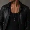 N2899a Collier homme long pendentif tête de mort Acier noir - Bijoux colliers hommes en ligne Ninanina