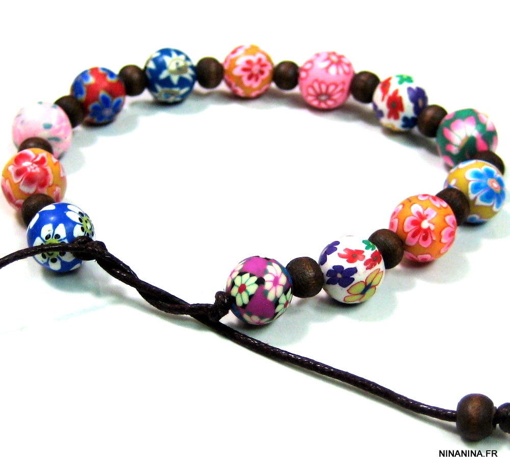 Bracelet de cheville waterproof femme perles polymere colorées – Image 5