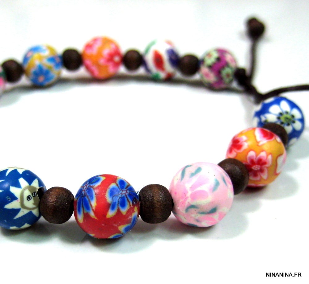 Bracelet de cheville waterproof femme perles polymere colorées – Image 2