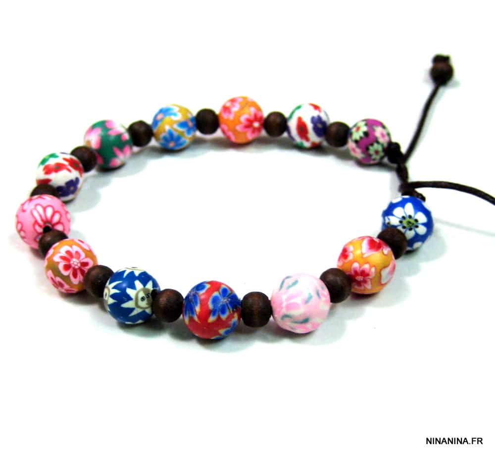 Bracelet de cheville waterproof femme perles polymere colorées – Image 4