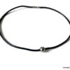 N2983b Collier boule homme cuir Acier inoxydable argent - Bijoux Colliers en ligne Ninanina
