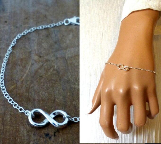 N3018 Bracelet Argent femme fin et minimaliste symbole infini - Bijoux Bracelets femmes en ligne Ninanina Bracelet Argent femme fin et minimaliste symbole infini