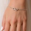 N3018a Bracelet Argent signe infini artisanal - bijou fin et minimaliste pour Femme - Bijoux Bracelets infinity en ligne Ninanina