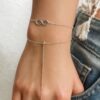 N3018b Bracelet Argent signe infini artisanal - bijou fin et minimaliste pour Femme - Bijoux Bracelets infinity en ligne Ninanina