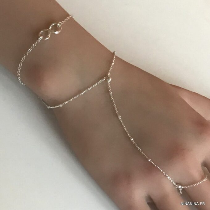 N3018c Bracelet Argent femme fin et minimaliste symbole infini - Bijoux Bracelets femmes en ligne Ninanina