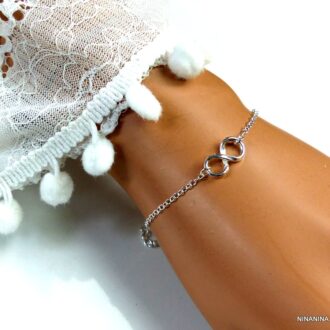 Bracelet Argent femme fin et minimaliste symbole infini