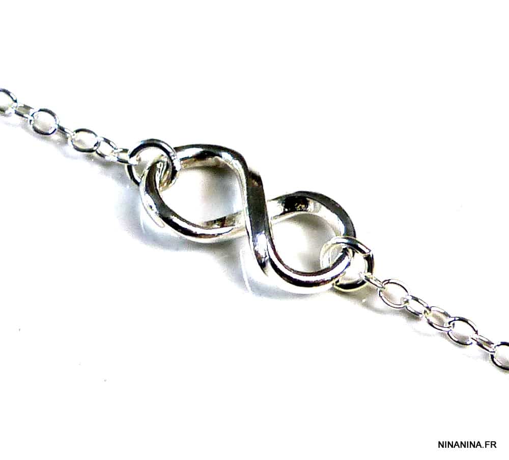 Bracelet Argent femme fin et minimaliste symbole infini - Ninanina